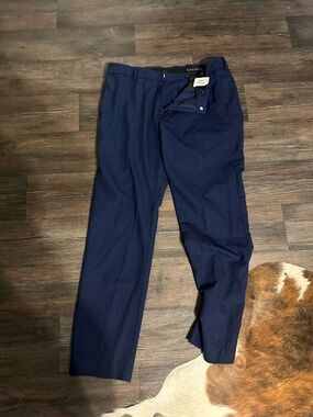 Savane Men's Dark Navy Dress Pants - Flat Front